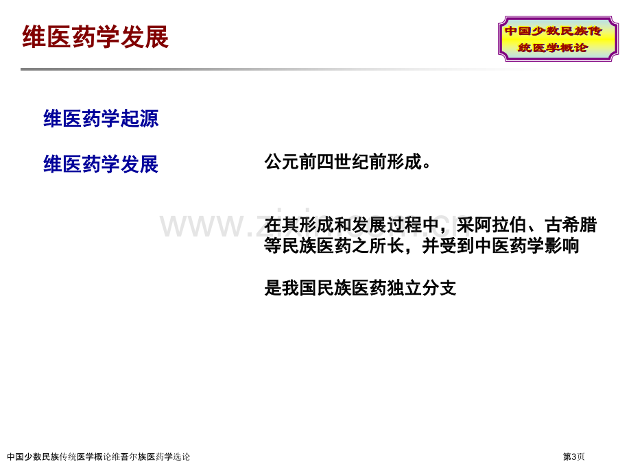 中国少数民族传统医学概论维吾尔族医药学选论.pptx_第3页