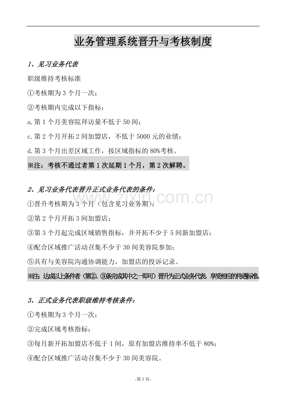 美业公司业务晋升考核制度.doc_第1页