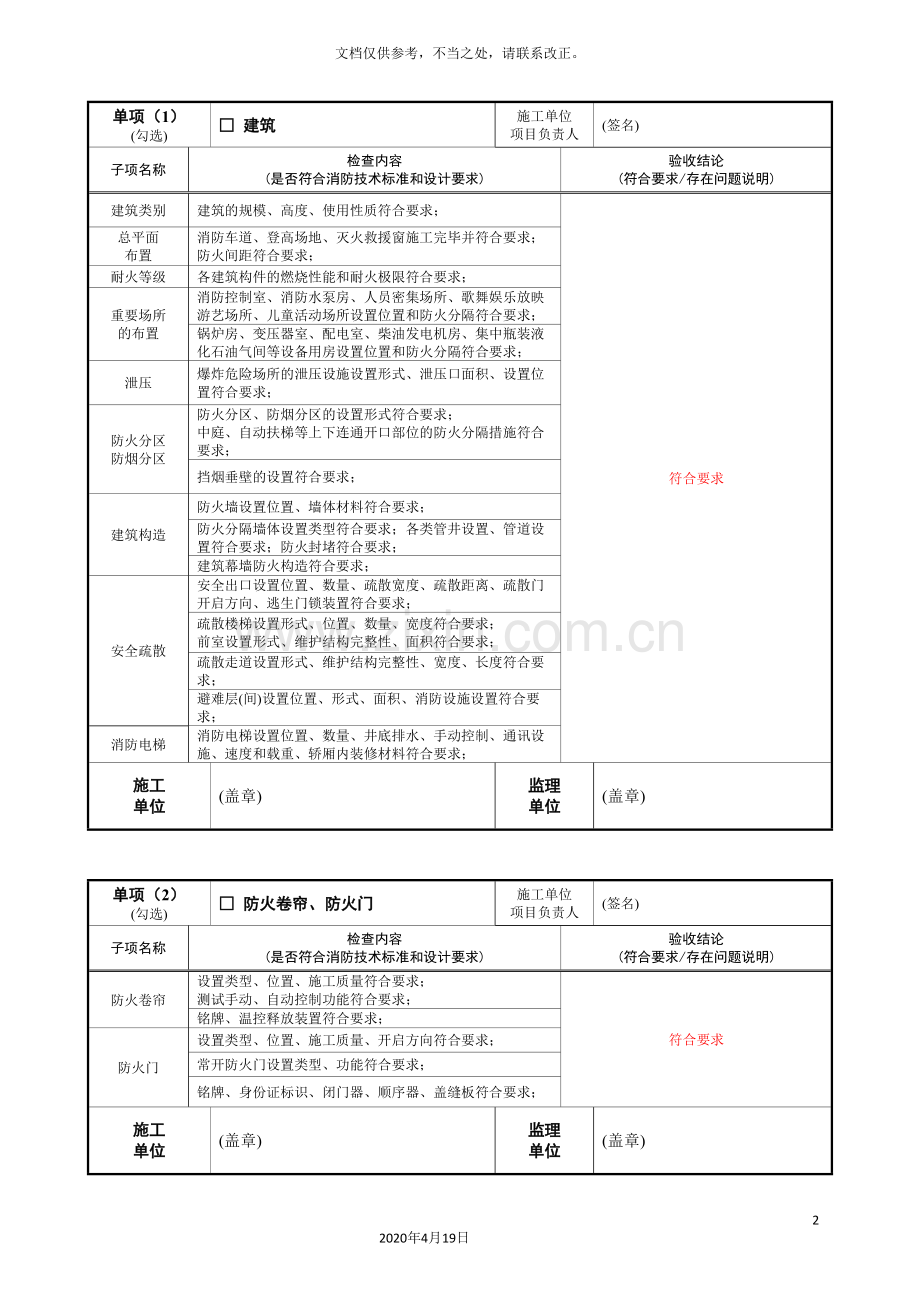 工程竣工验收报告消防模板.doc_第3页