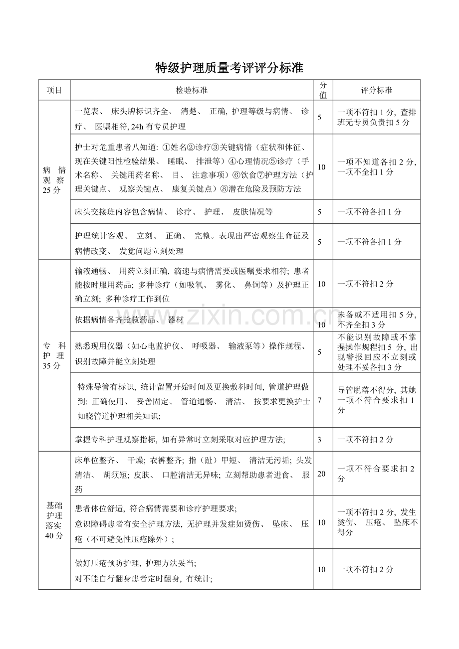 分级护理检查表格模板.doc_第1页