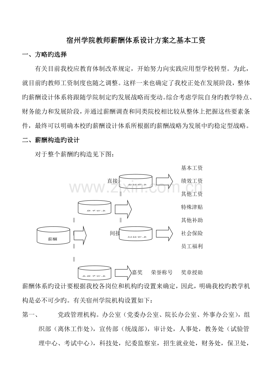 宿州学院教师薪酬体系设计方案之基本工资.doc_第1页