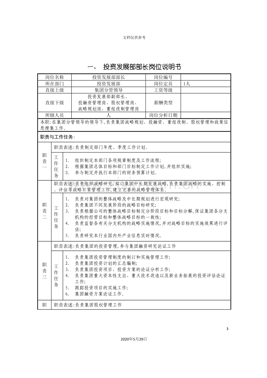 投资发展部岗位说明书.doc_第3页