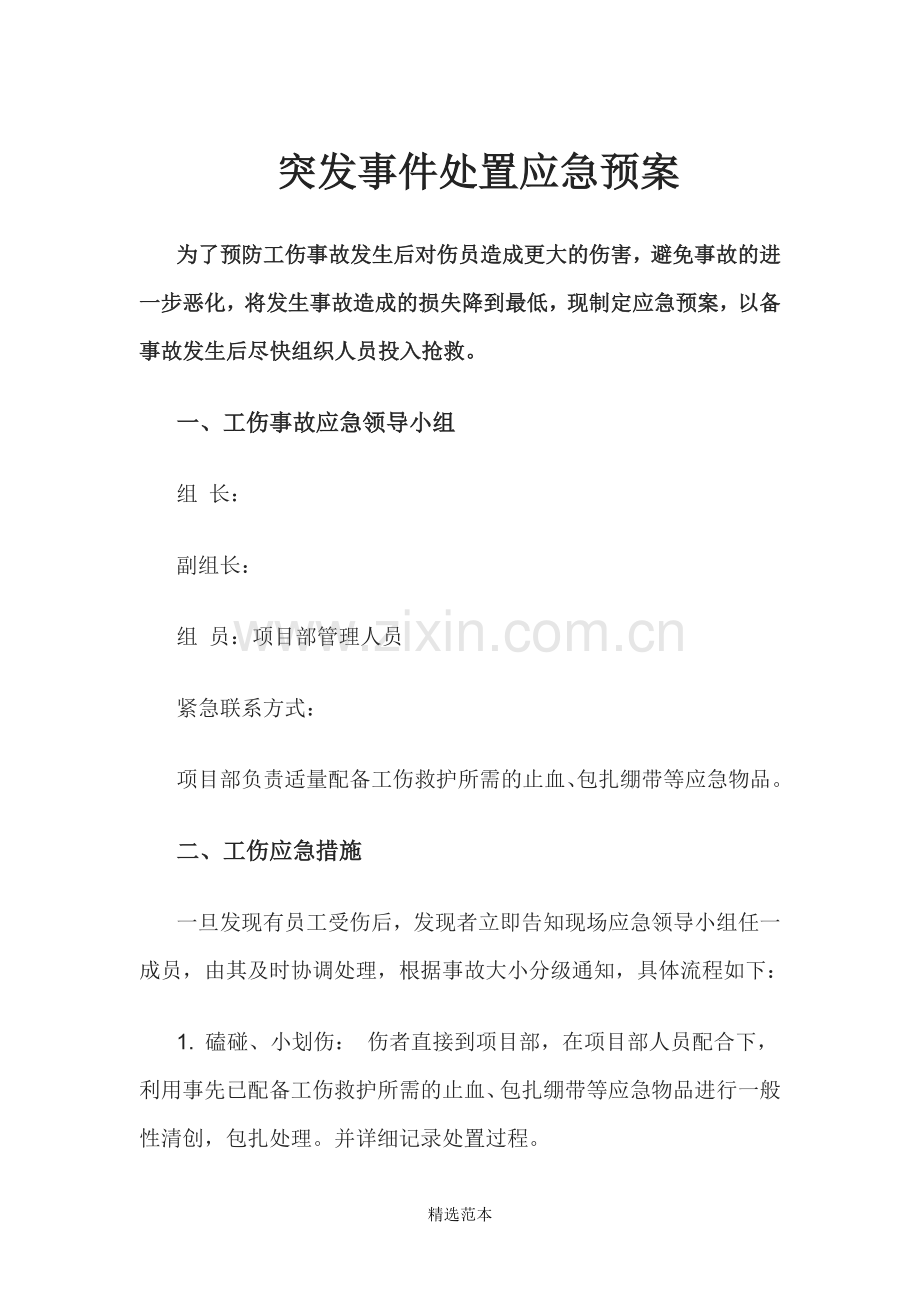 突发事件处置应急预案.doc_第1页