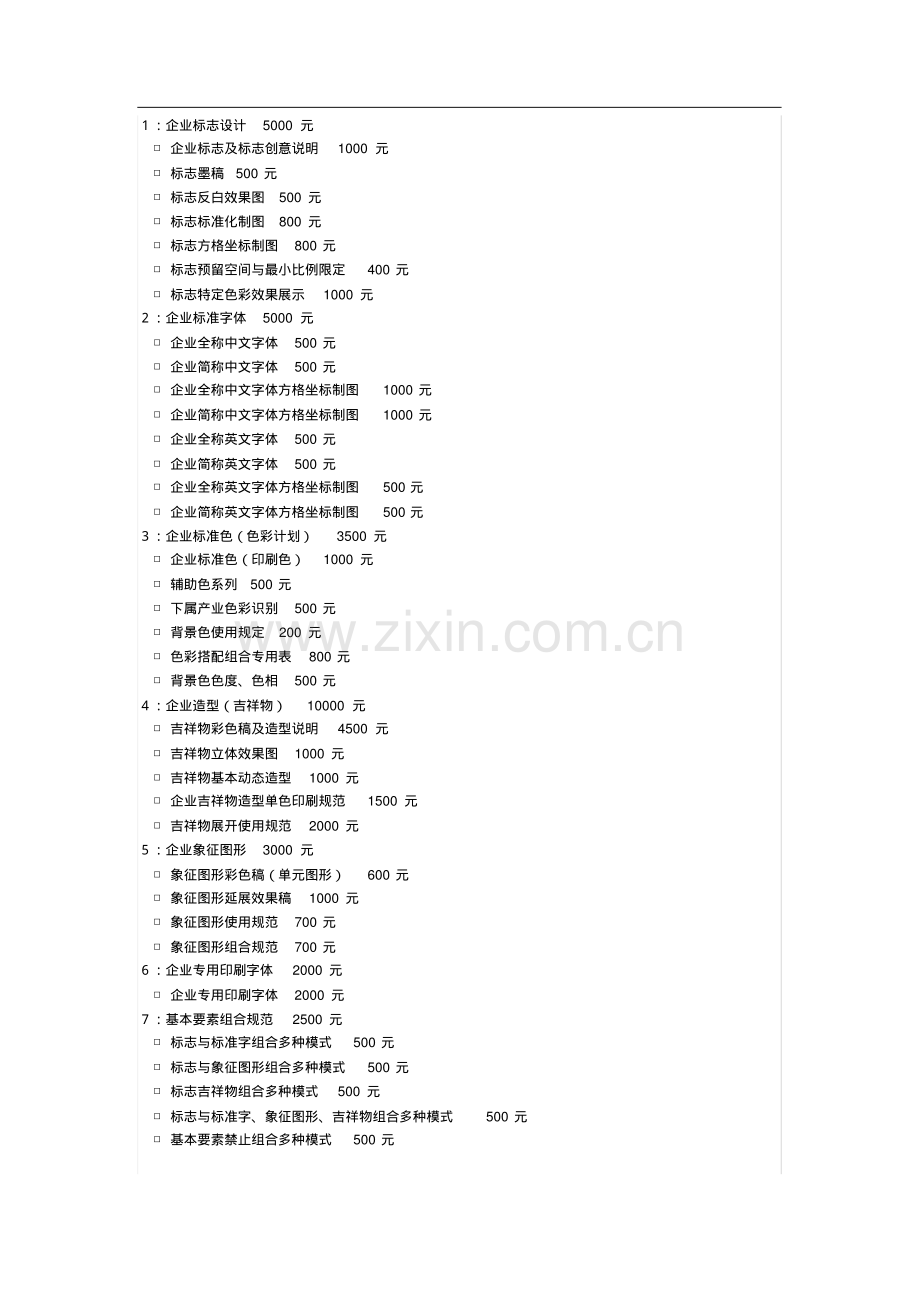 完整VI清单含报价.pdf.pdf_第1页