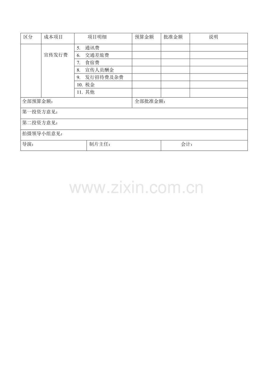 影视摄制经费预算(决算)总表.doc_第3页