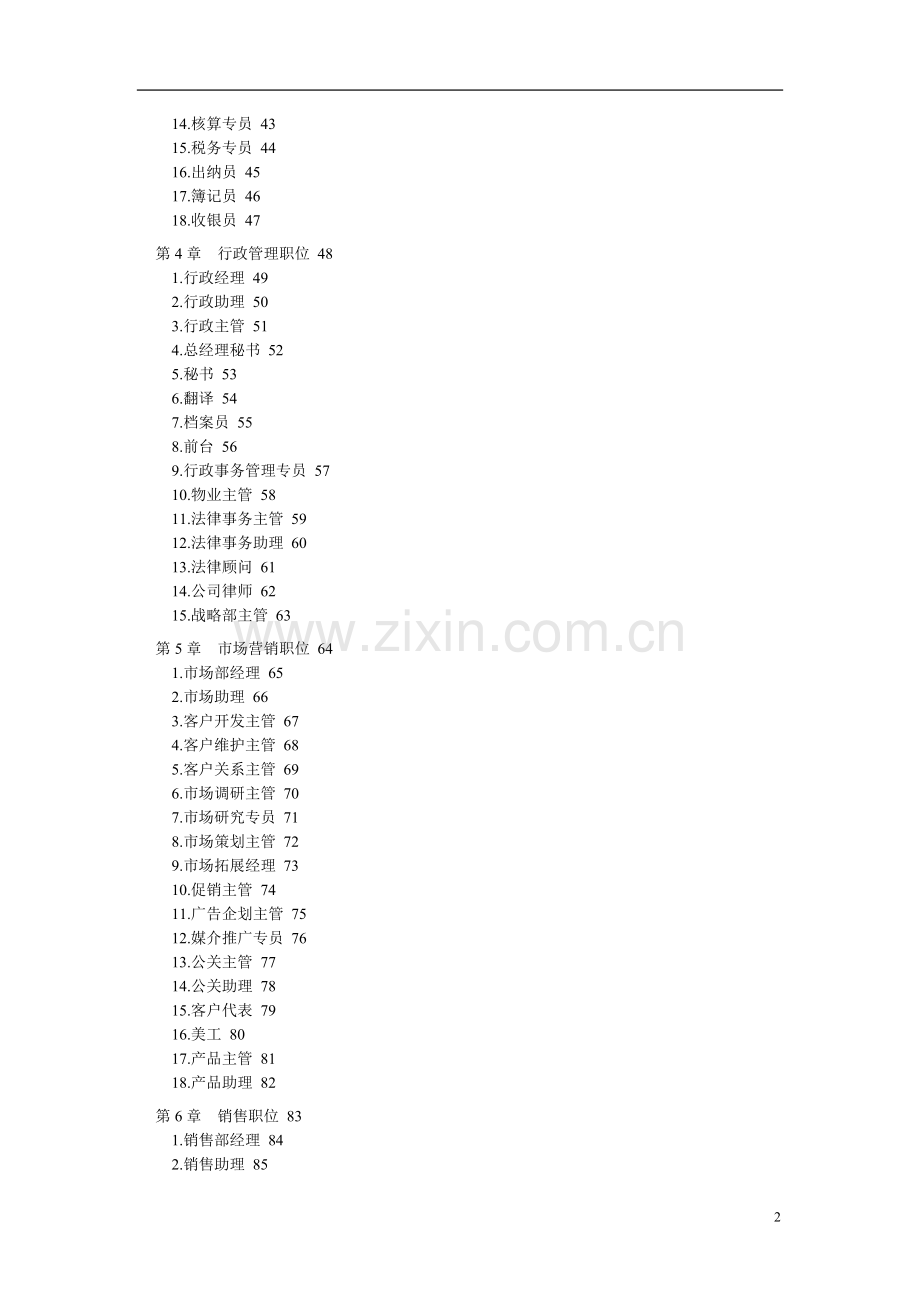 全套岗位说明书及绩效考核指标样本.doc_第2页