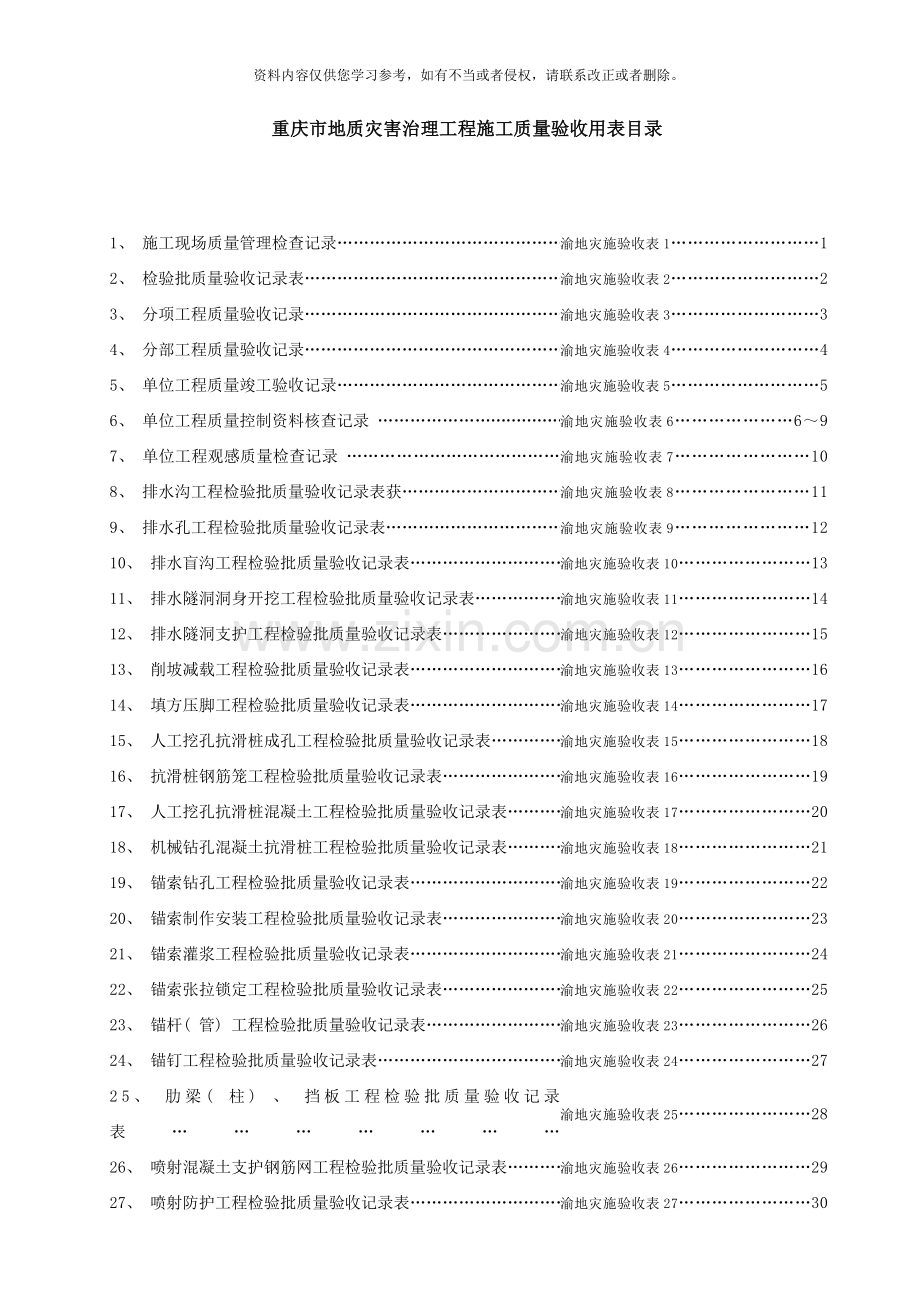 重庆市地质灾害治理工程施工质量验收表样本.doc_第3页