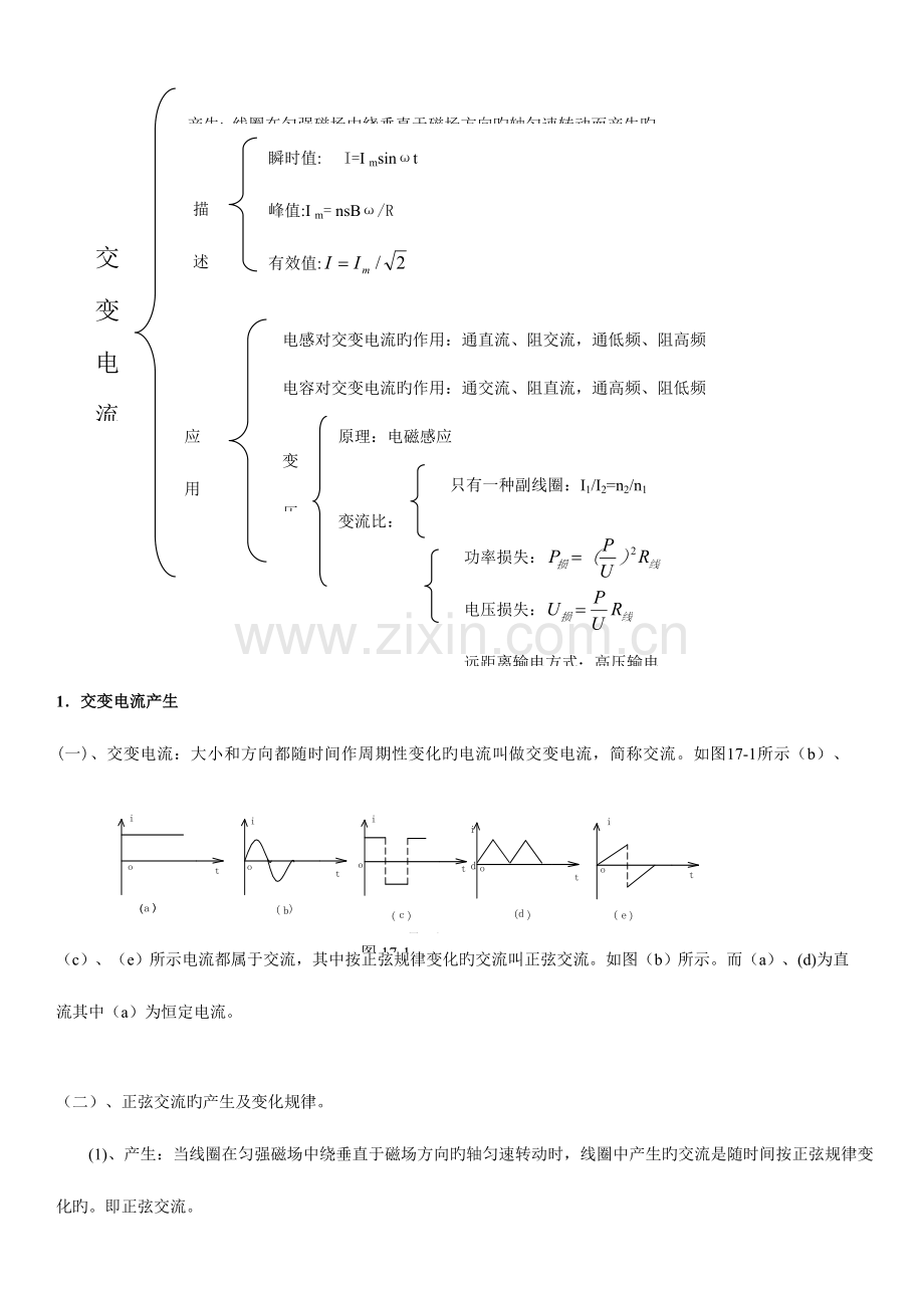 2023年高中物理交变电流知识点及练习.doc_第1页