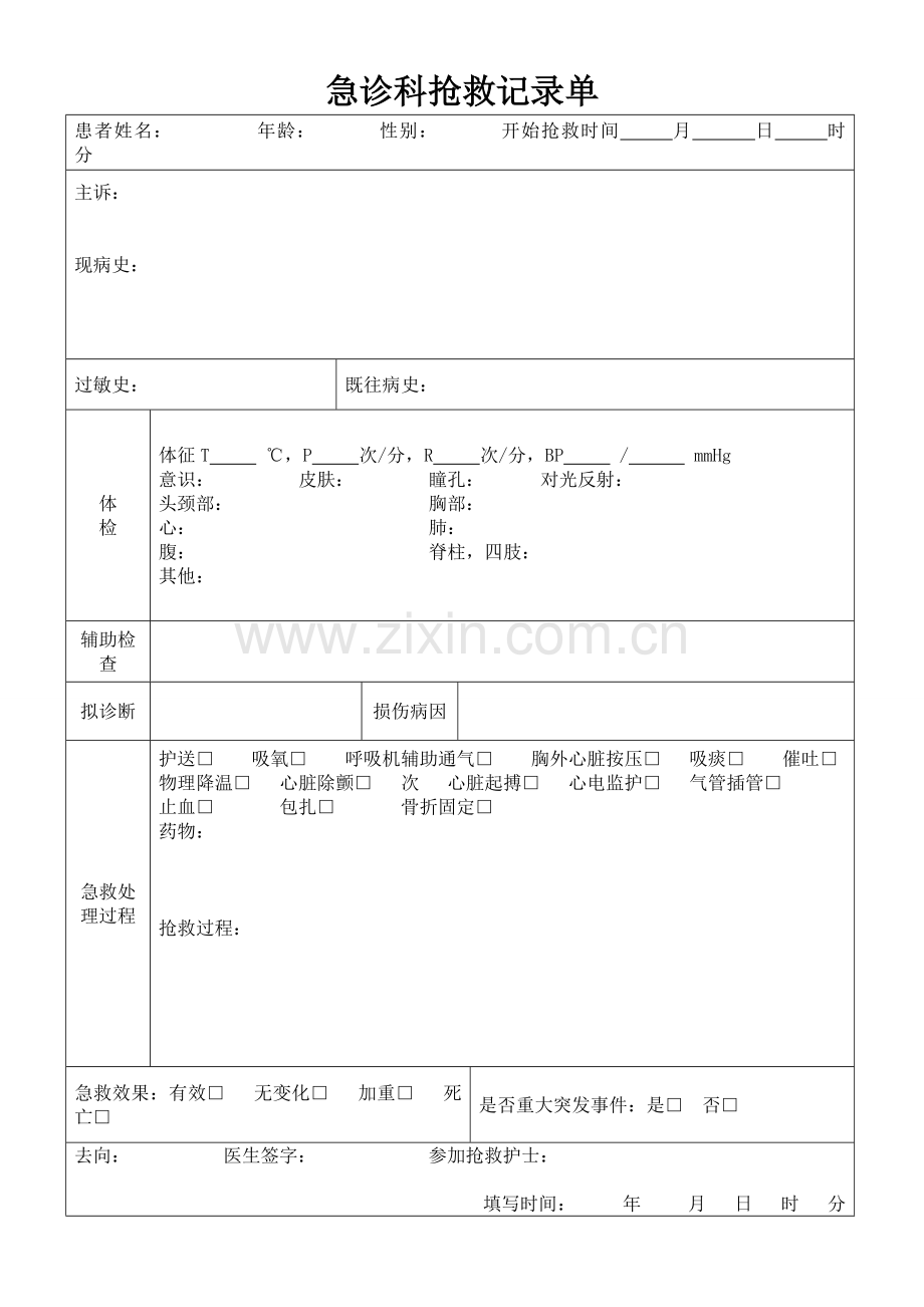 (完整word版)急诊科抢救记录单.doc_第1页