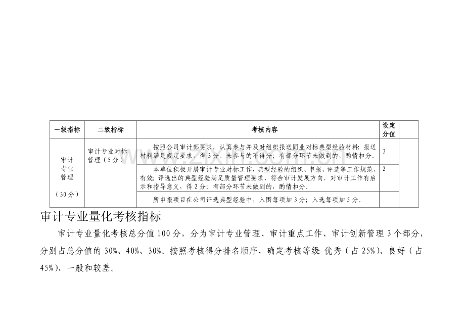 审计专业量化考核指标.doc_第1页