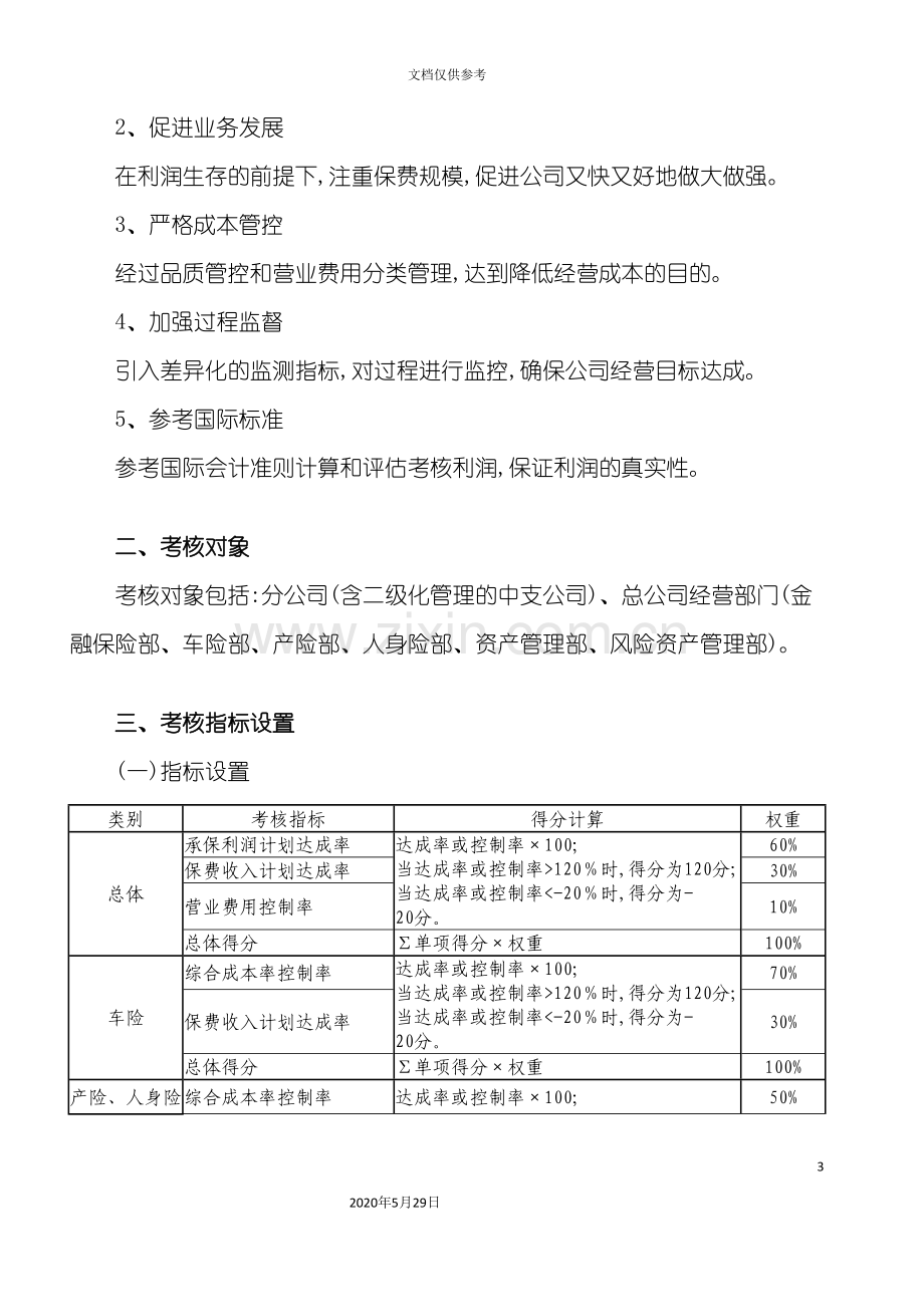 保险公司年度经营绩效考核方案.doc_第3页