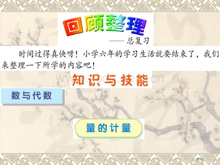 青岛版六年级下册总复习量的计量市赛课一等奖省公开课获奖PPT课件.pptx_第1页