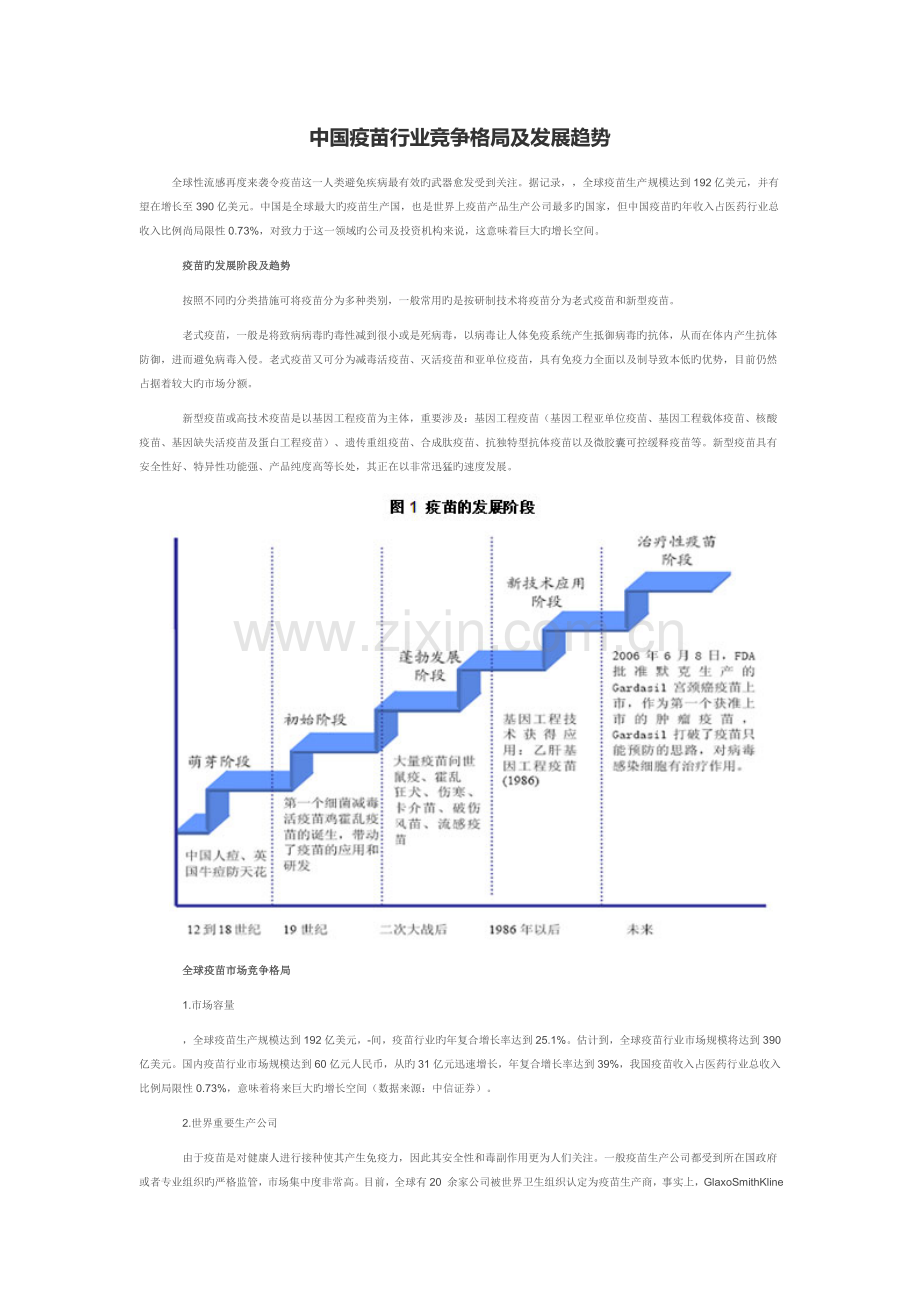 中国疫苗行业竞争格局及发展趋势.doc_第1页