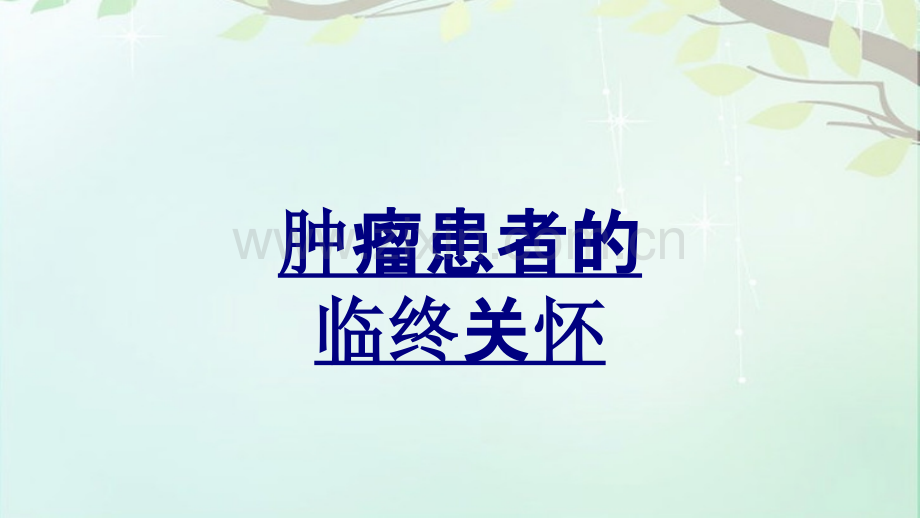 肿瘤患者的临终关怀PPT优质课件.ppt_第1页