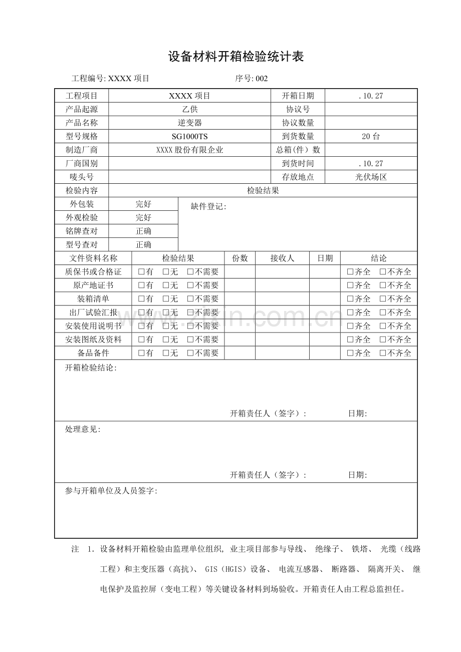 设备材料开箱检查记录表模板.doc_第3页