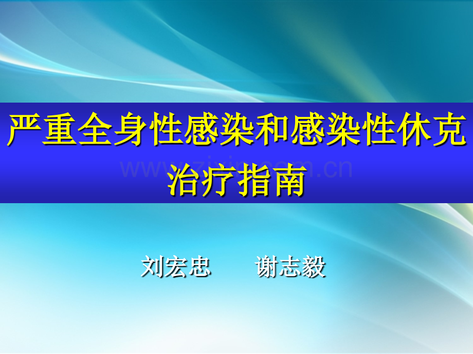 严重全身性感染和感染性休克治疗指南幻灯.ppt_第1页