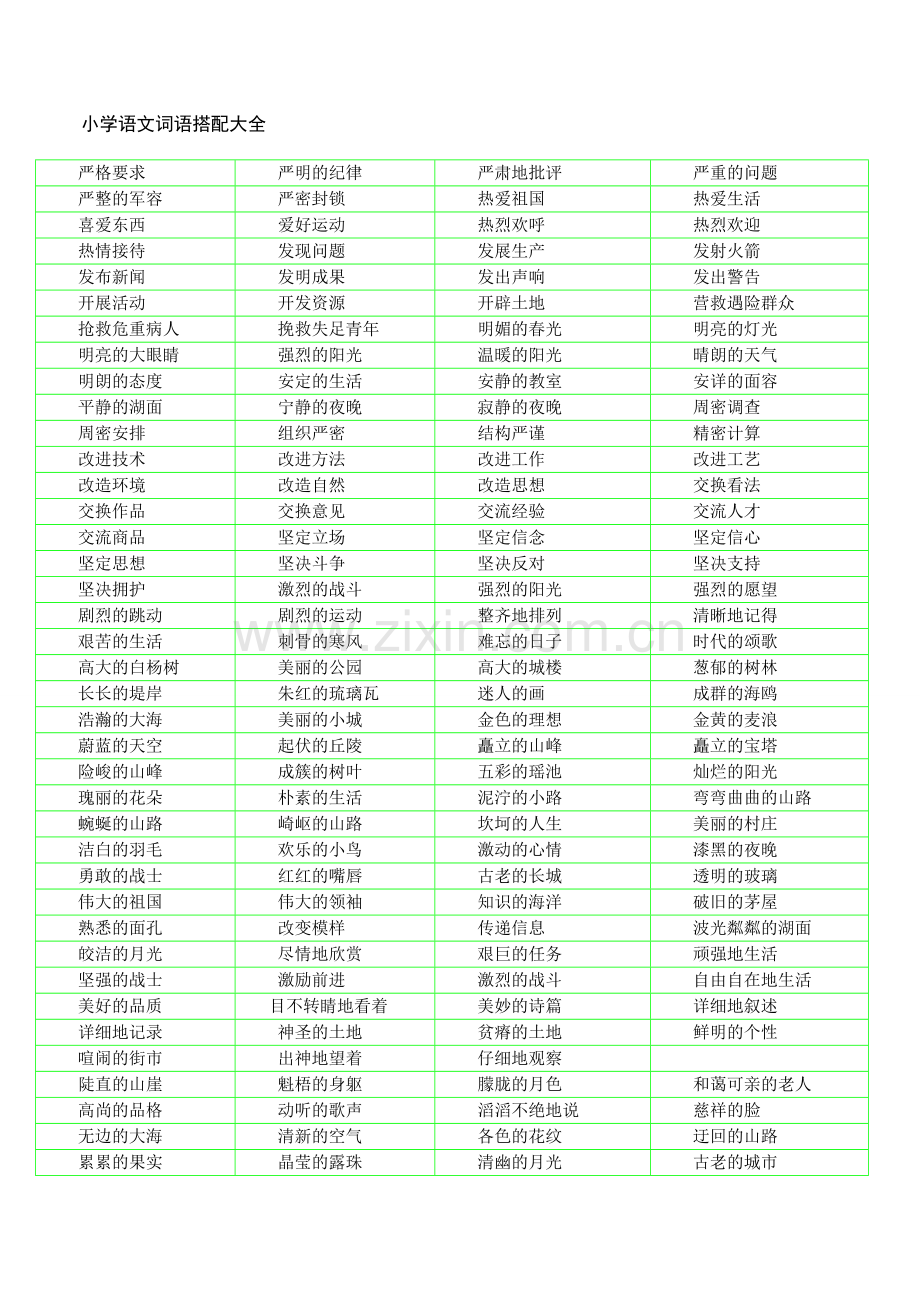 小学语文词语搭配大全.doc_第1页