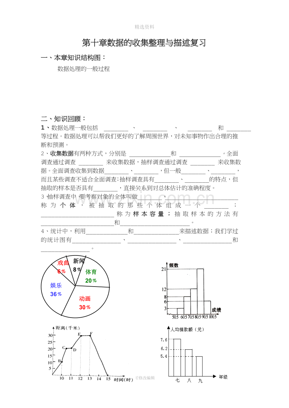 十数据的收集整理与描述复习学案.doc_第1页