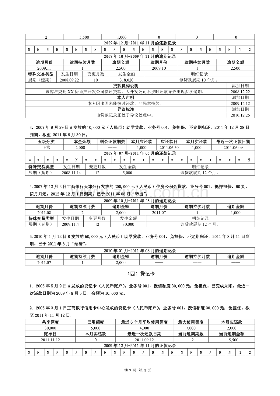 个人信用报告(新版)样本.doc_第3页