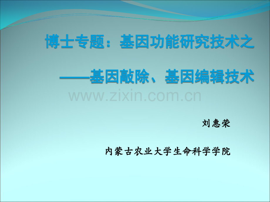 博士专题：基因功能研究技术之基因敲除及基因编辑技术.ppt_第1页