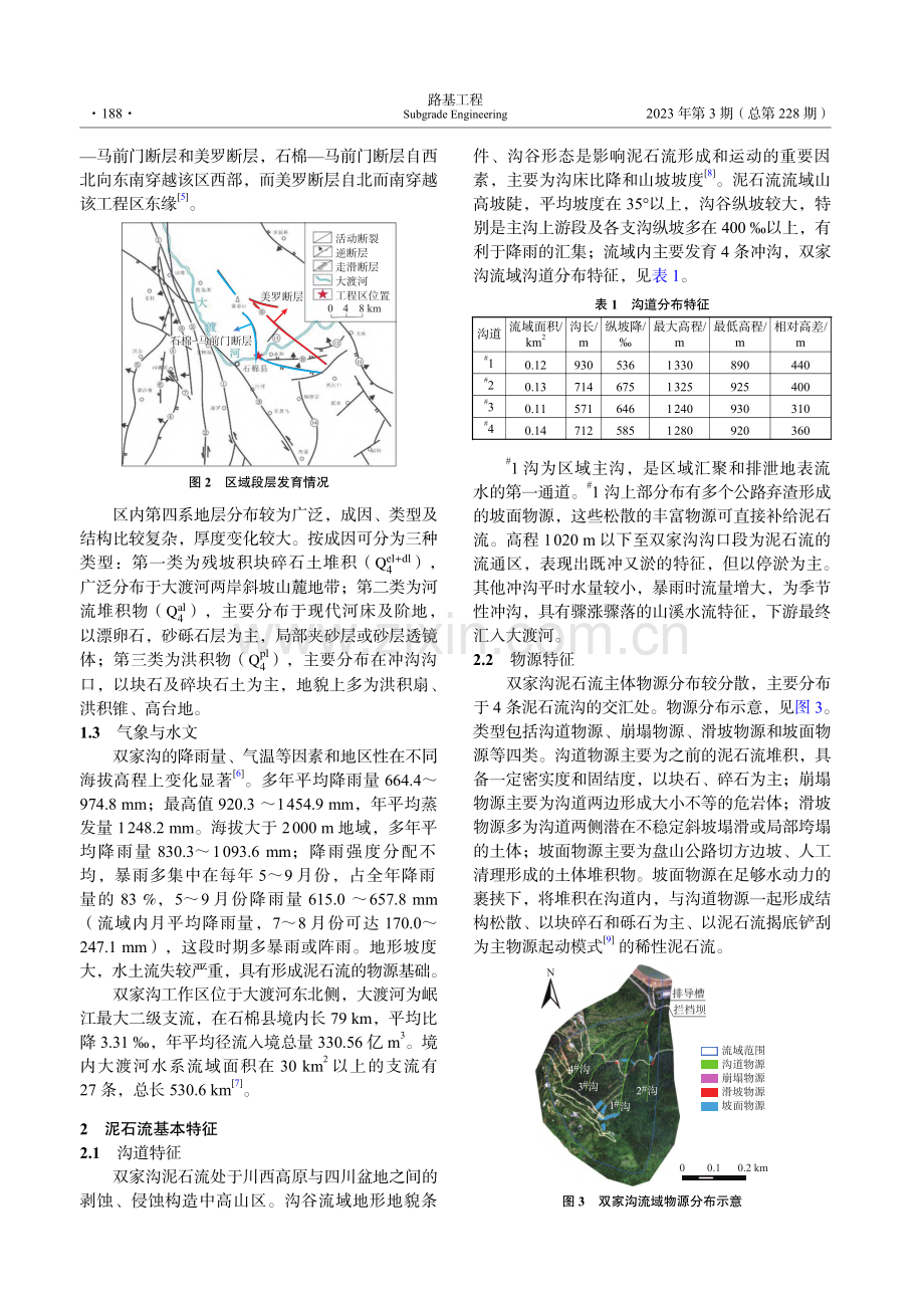 双家沟泥石流特征及防治措施研究_苏培东.pdf_第2页