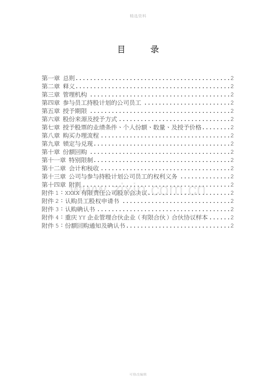 有限责任公司员工股权细则设置有限合伙高管持股平台含协议.docx_第2页