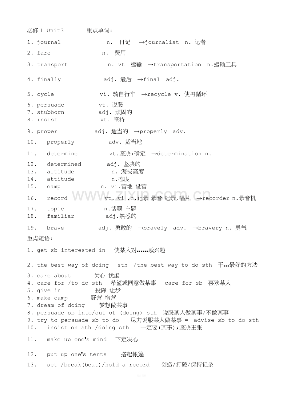 人教版高中英语必修一到选修八单词和短语.doc_第3页