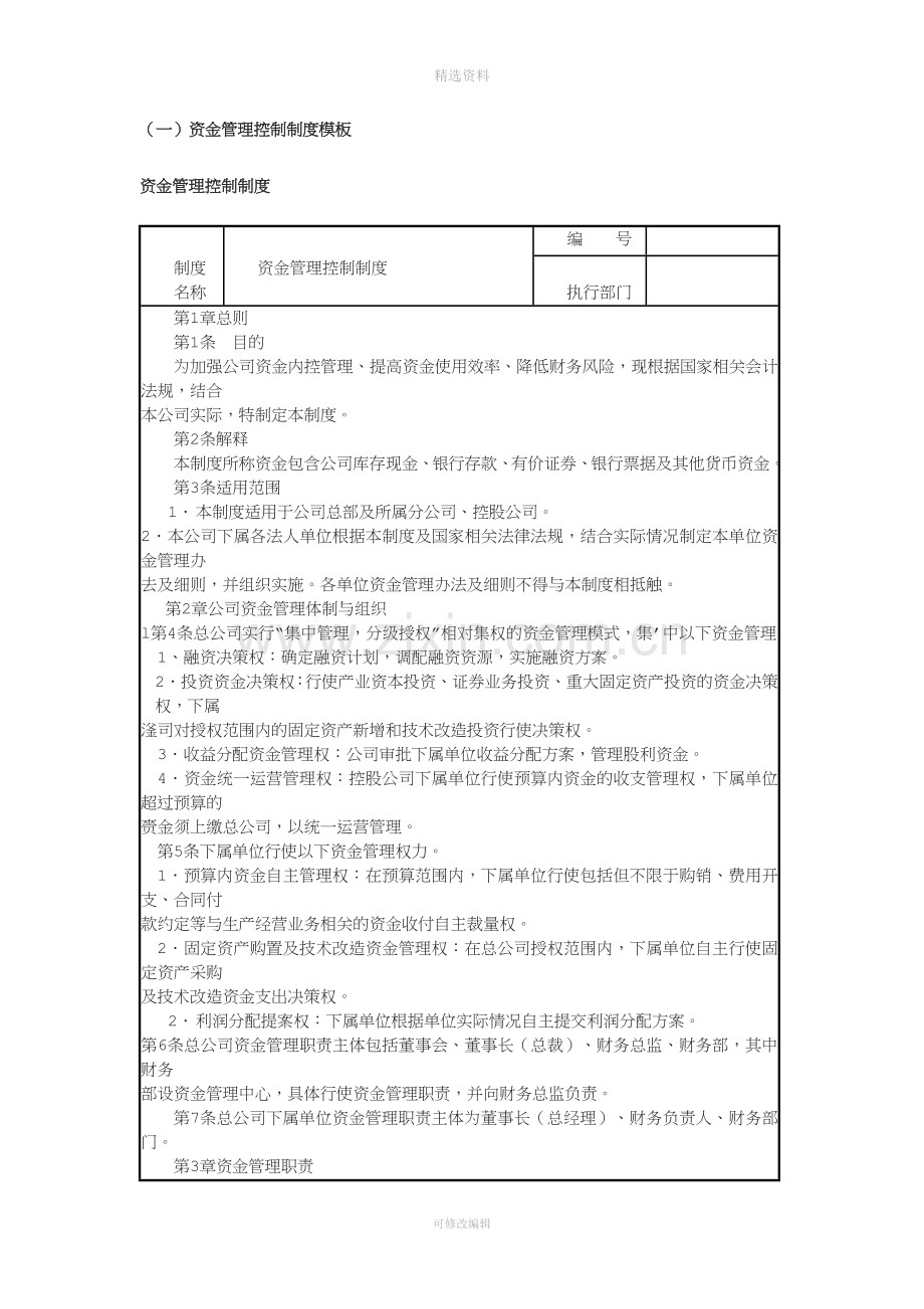 资金管理制度流程和表格模板.docx_第2页