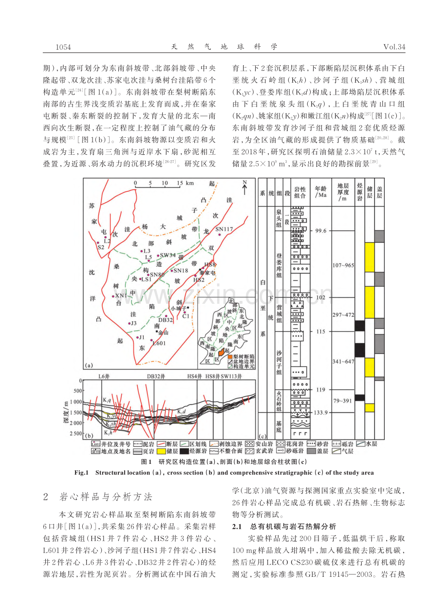 松辽盆地梨树断陷东南斜坡白垩系主力烃源岩特征及生烃史_周城汉.pdf_第2页