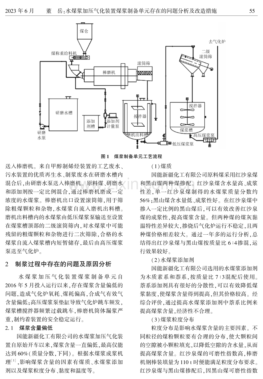 水煤浆加压气化装置煤浆制备单元存在的问题分析及改造措施.pdf_第2页