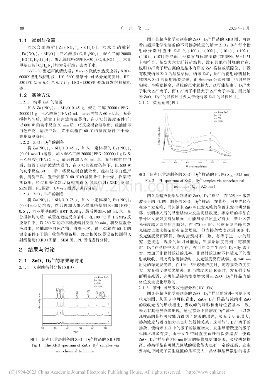 稀土掺杂ZnO纳米材料的制备与表征_杜丹.pdf_第2页