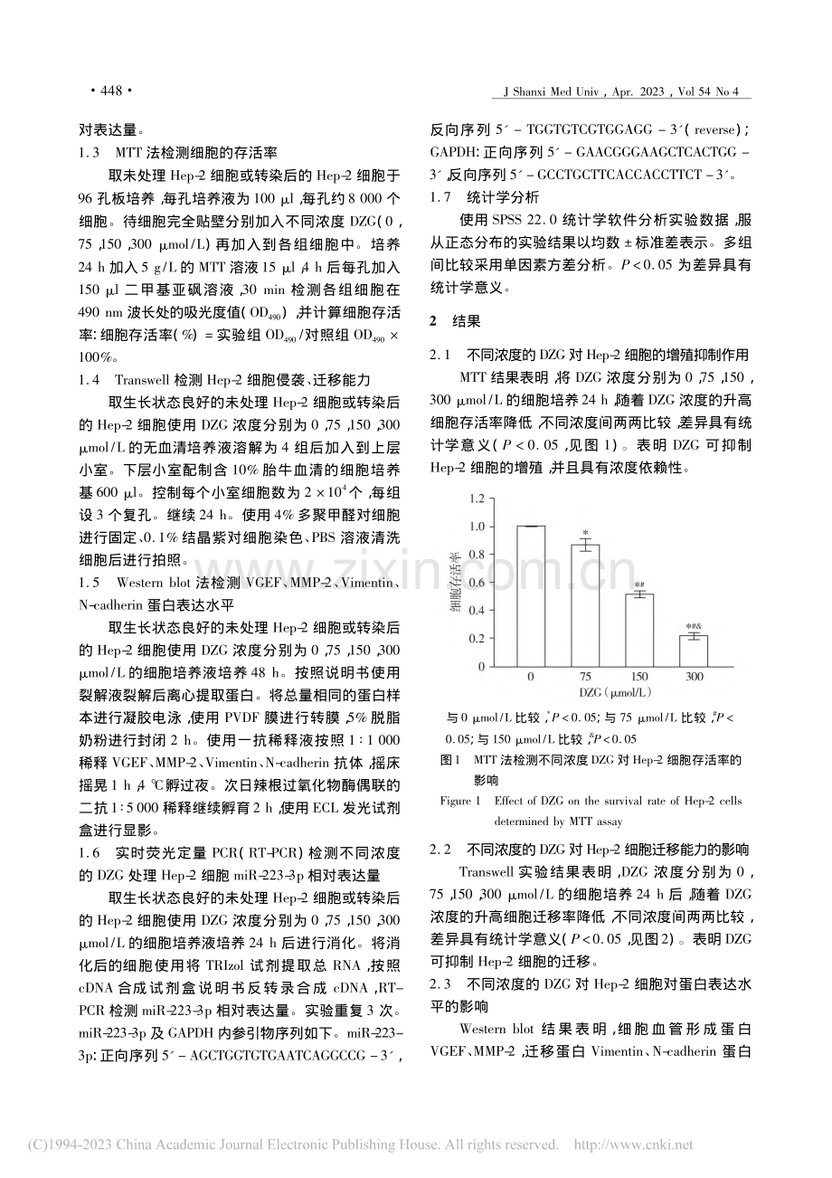 脱氢姜酮通过调控miR-2...p-2增殖、迁移及血管形成_吴俊.pdf_第3页