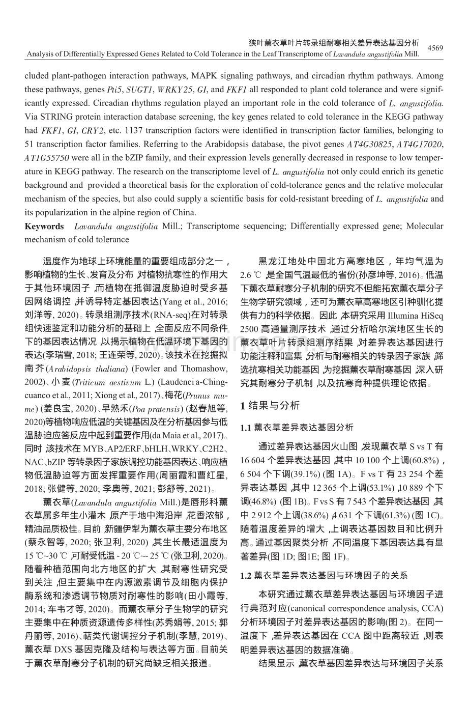 狭叶薰衣草叶片转录组耐寒相关差异表达基因分析_梁雨晨.pdf_第2页