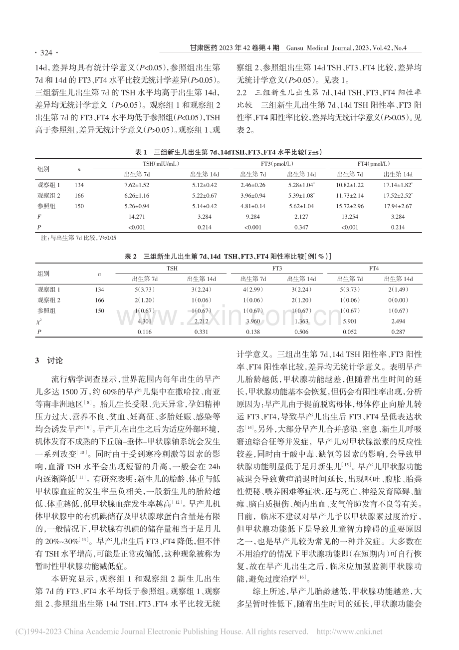 探讨早产儿甲状腺功能监测及临床价值_黄晓凌.pdf_第2页