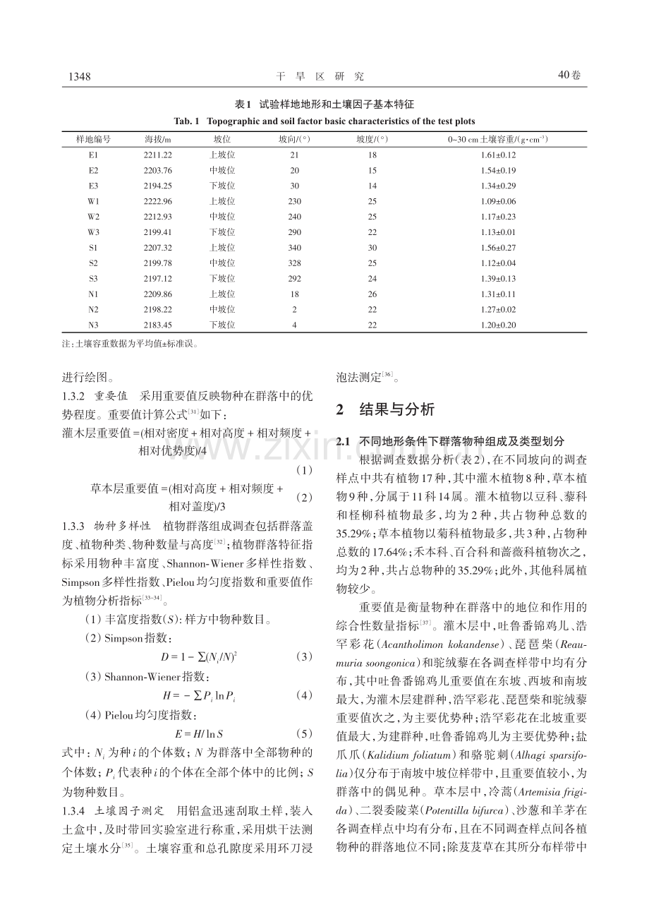 天山南坡山前荒漠草地植物群落分布对环境因子的响应——以拜城县为例.pdf_第3页