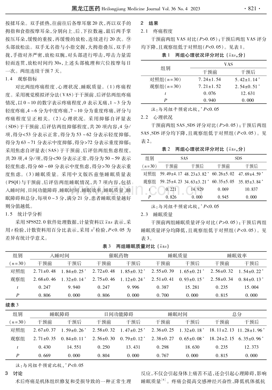 头部经络梳理联合穴位按摩对于减轻术后患者疼痛的效果分析.pdf_第3页