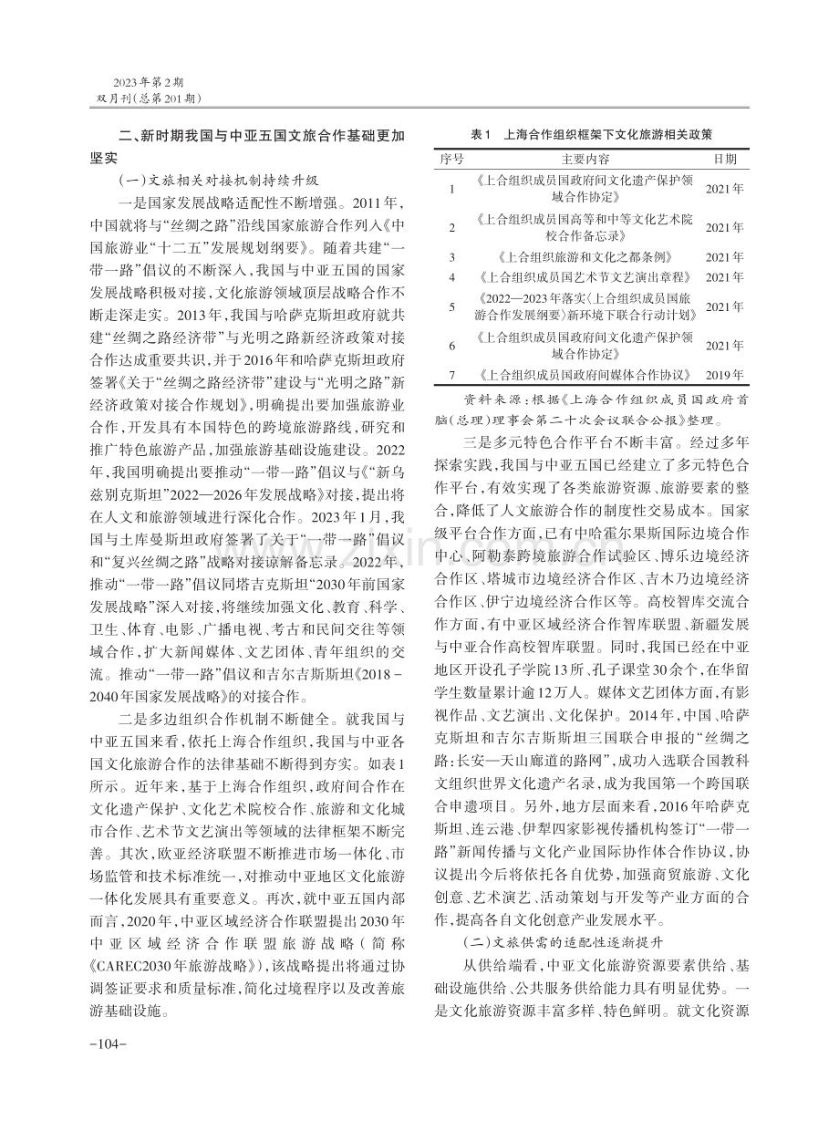 推动我国与中亚五国深层次文旅合作助力形成区域性文旅国际市场.pdf_第2页