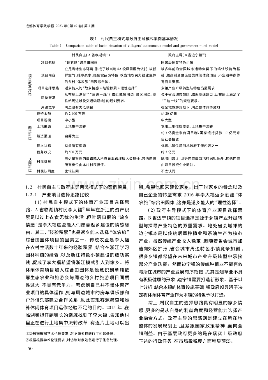 体育产业项目何以能嵌入农村...政府主导两种模式的比较研究_朱罗敬.pdf_第2页