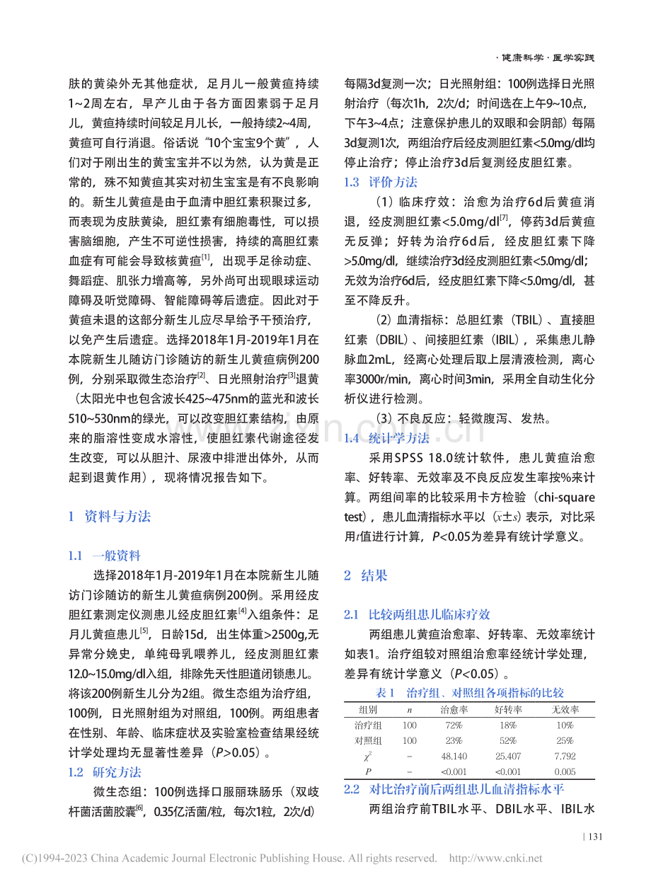 微生态疗法在新生儿黄疸治疗中的疗效观察_钱月芳.pdf_第2页