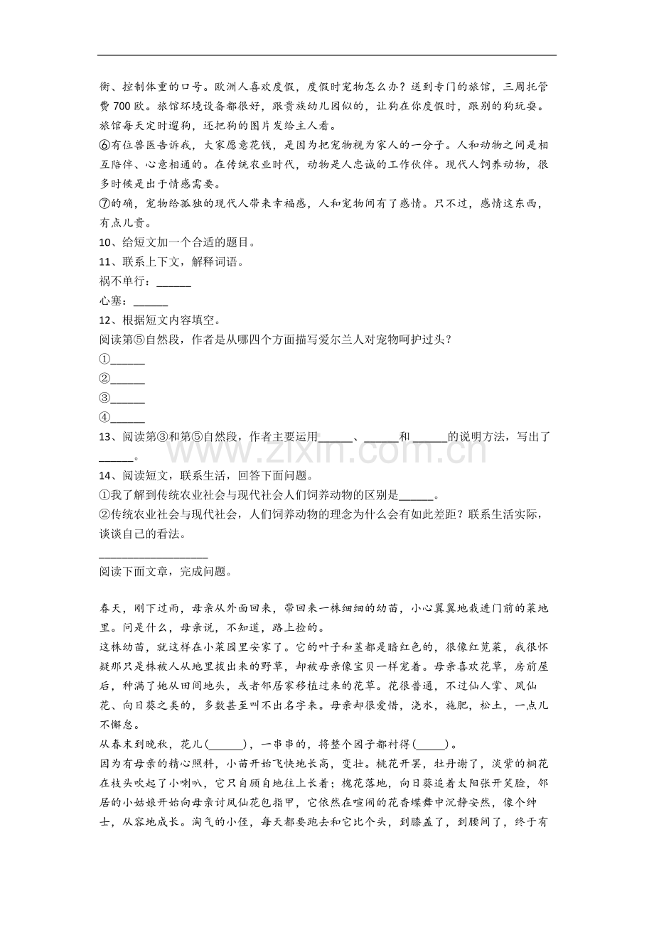 小学六年级上册期末语文复习试卷(答案)(部编版).docx_第3页