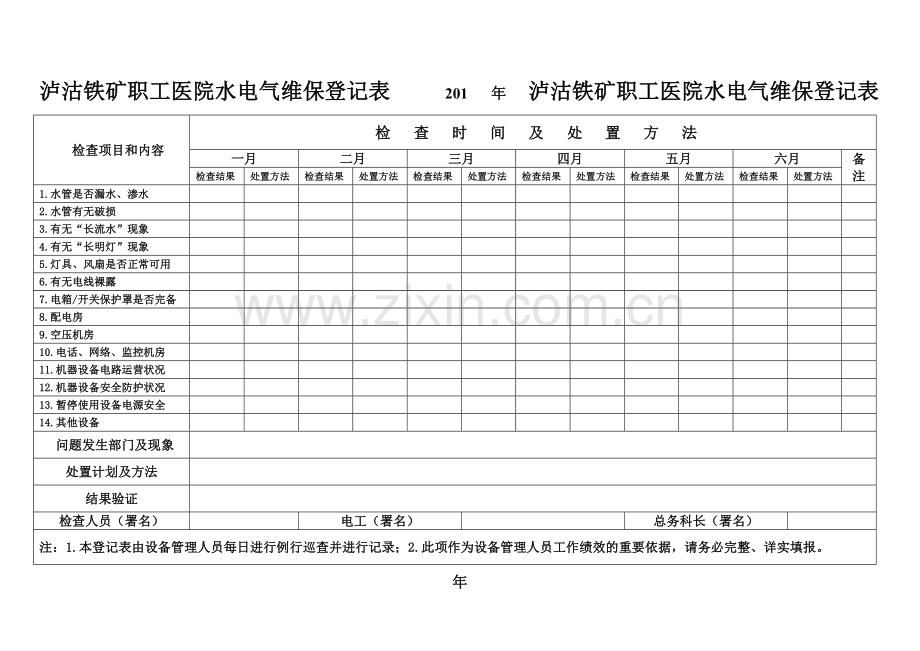 水电气维保记录表.doc_第2页