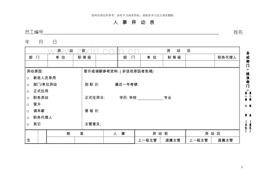 人事异动表模板.doc_第2页