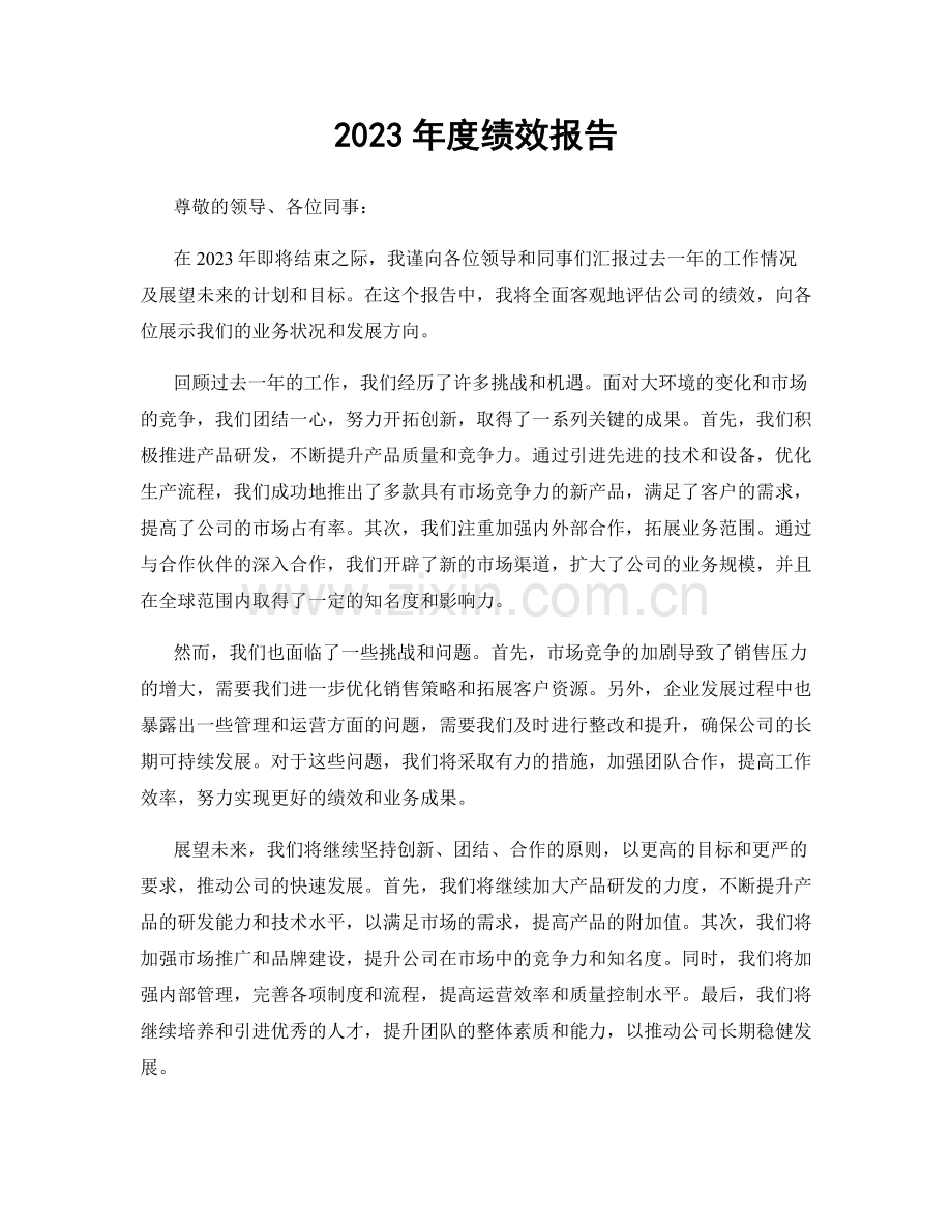 2023年度绩效报告.docx_第1页