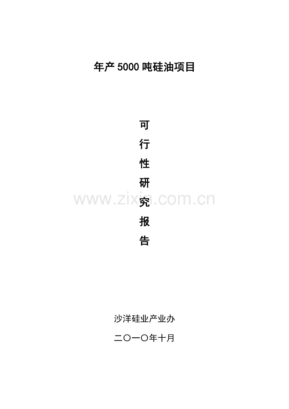 年产5000吨硅油项目可行性研究报告.doc_第1页