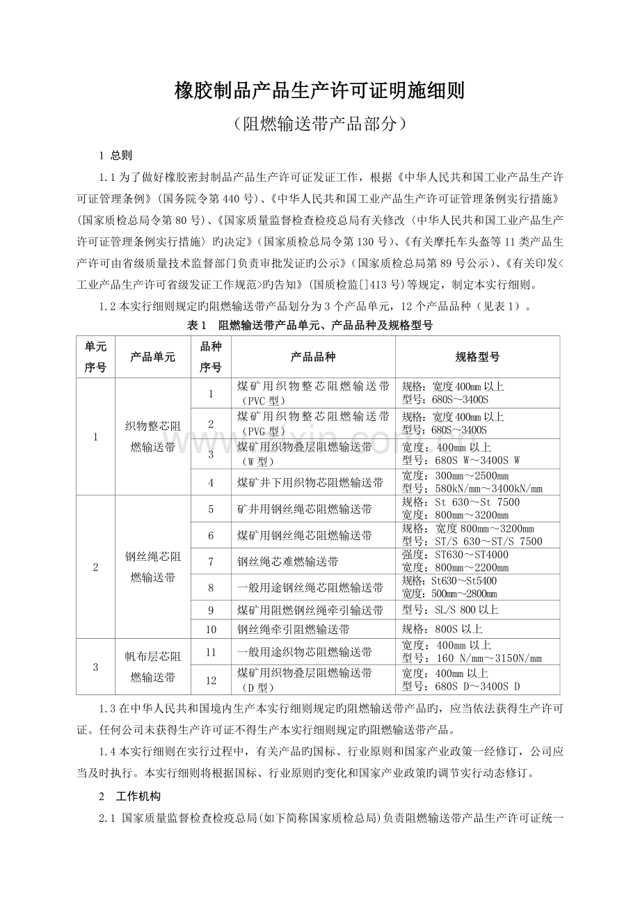 橡胶制品产品生产许可证实施细则阻燃输送带产品部分.doc_第3页