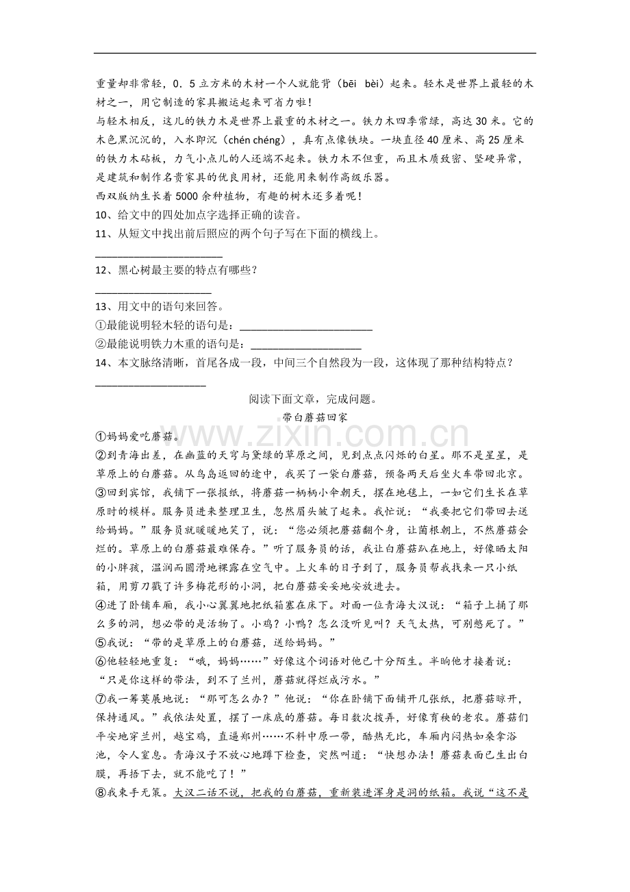 语文小学六年级上册期末复习培优试卷(答案)(部编版).docx_第3页