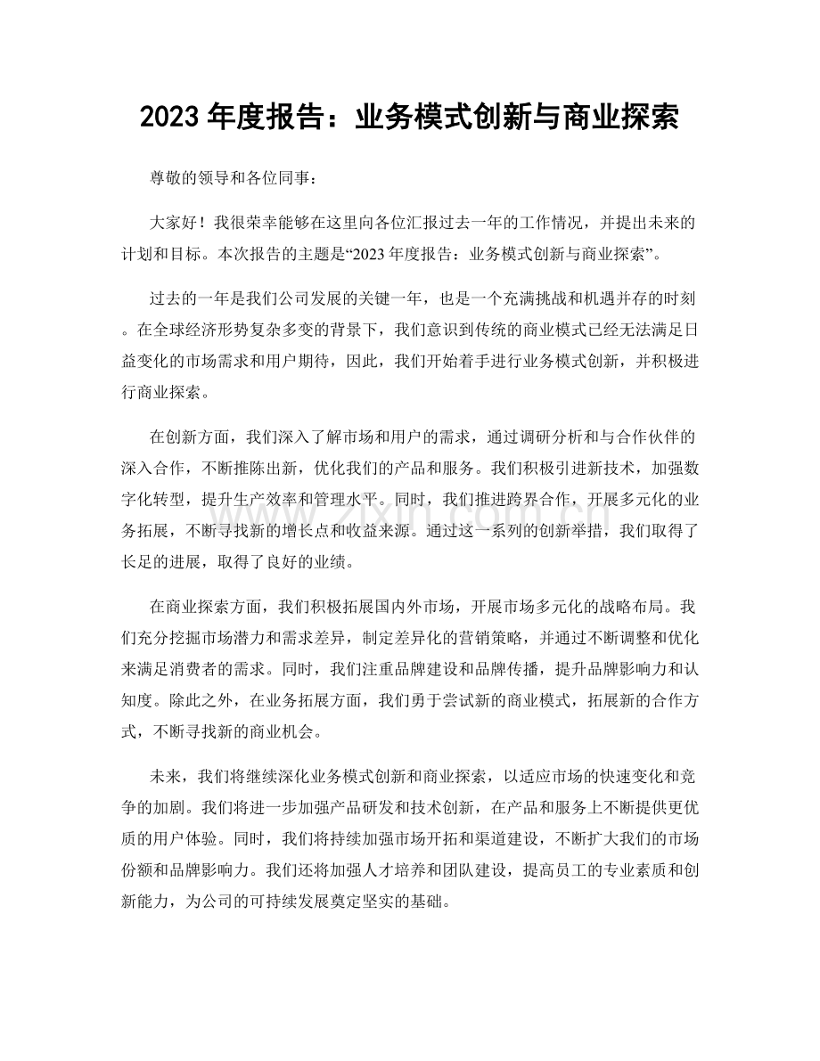 2023年度报告：业务模式创新与商业探索.docx_第1页