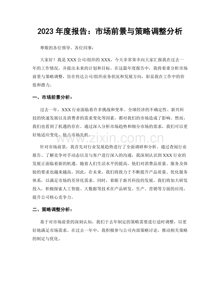 2023年度报告：市场前景与策略调整分析.docx_第1页