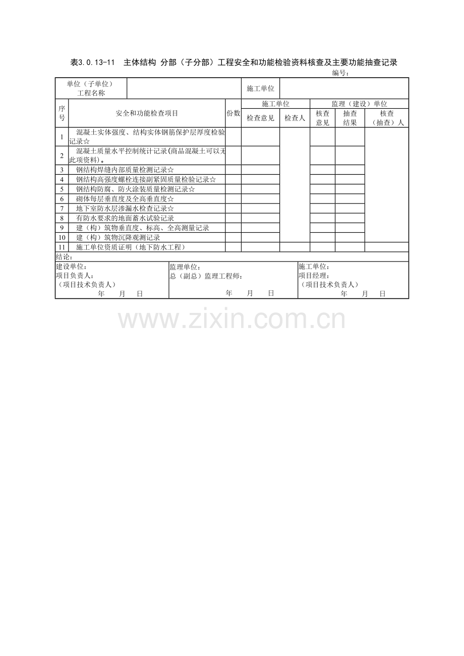 分部工程安全和功能检验资料核查及主要功能抽查记录表3.0.13-10-18.doc_第2页