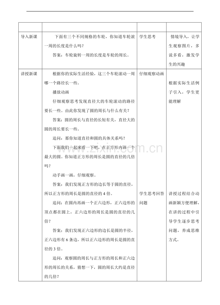 【数学】苏教版数学-五年级下册圆的周长-教学设计.doc_第2页